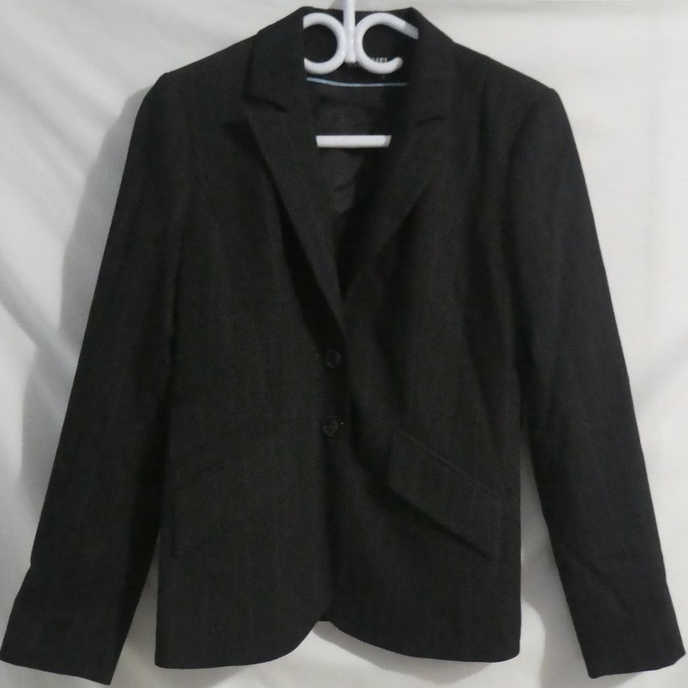 L'OFFICIEL | size 4 | Womens Striped Brown Blazer | Suit Jacket | Made in Canada